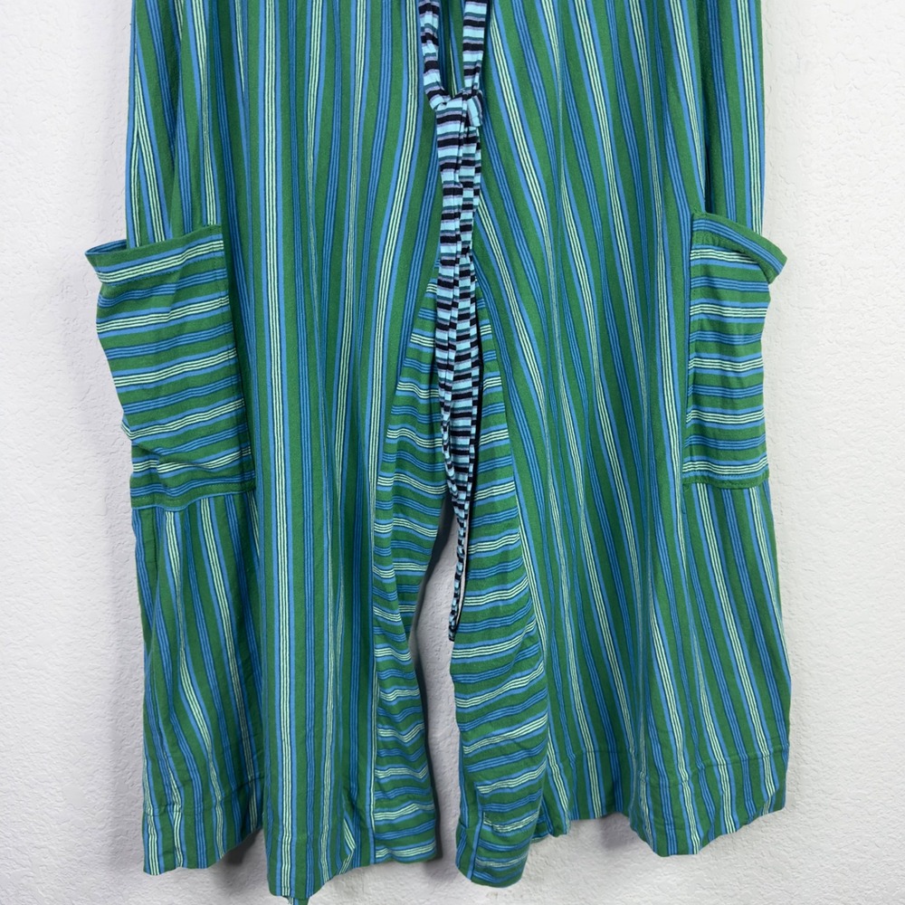 FP Beach Blanche Pants Womens M Green Striped Wide Leg Palazzo Boho Festival - Picture 4 of 12